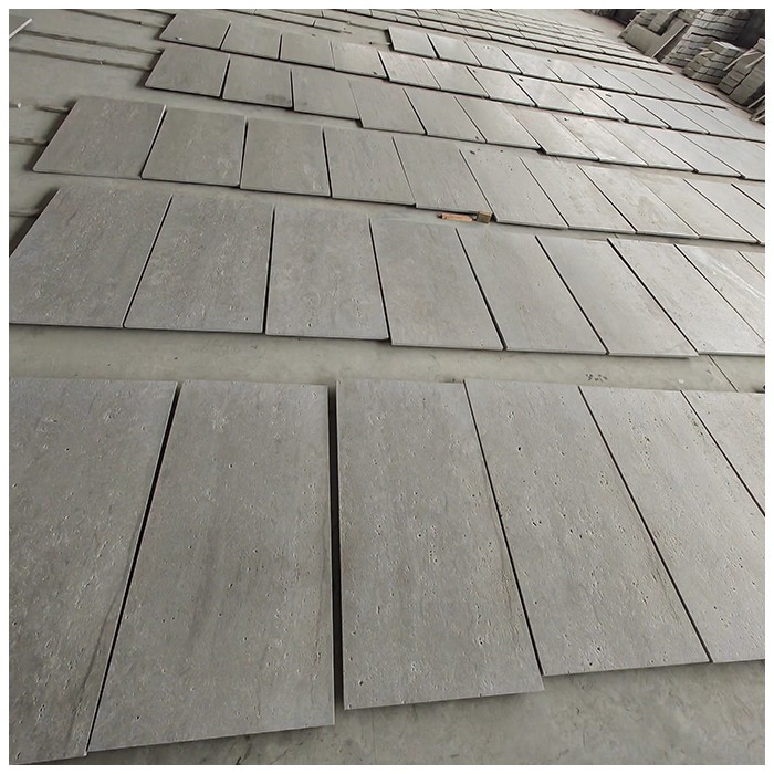 Серый камень травертин