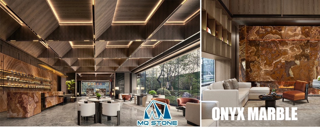 Панели за зидне облоге од мермера од оникса