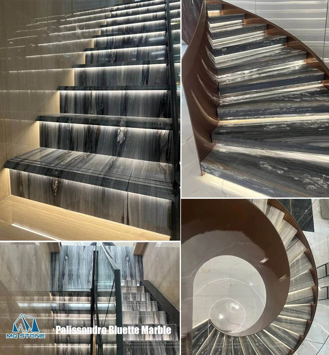 مشاريع Palissandro Bluette Marble Stair-MQ STONE