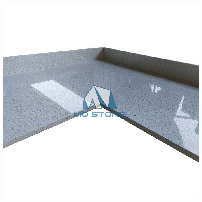 Arbeitsplatte aus weißem Quarzglanz