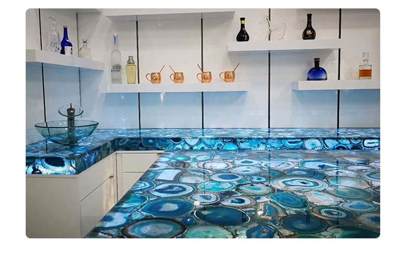 Luxuriöse blaue Achat-Platten