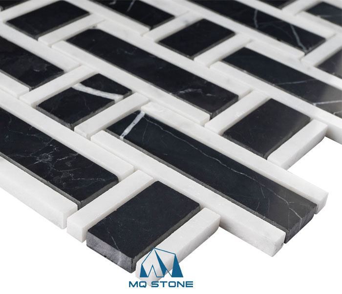 Бела и црна мермерна мозаик плочица