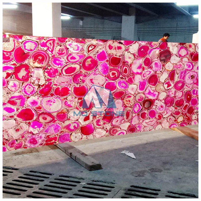 핑크 마노 석판