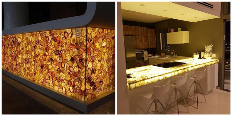 Gelber Halbedelstein Bar Top