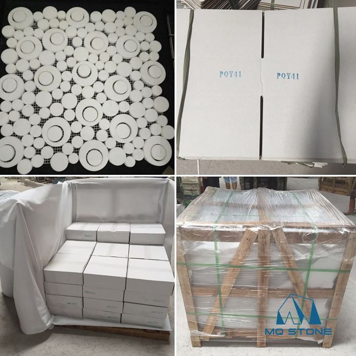 Marble Circle Bubble Mosaic Tile