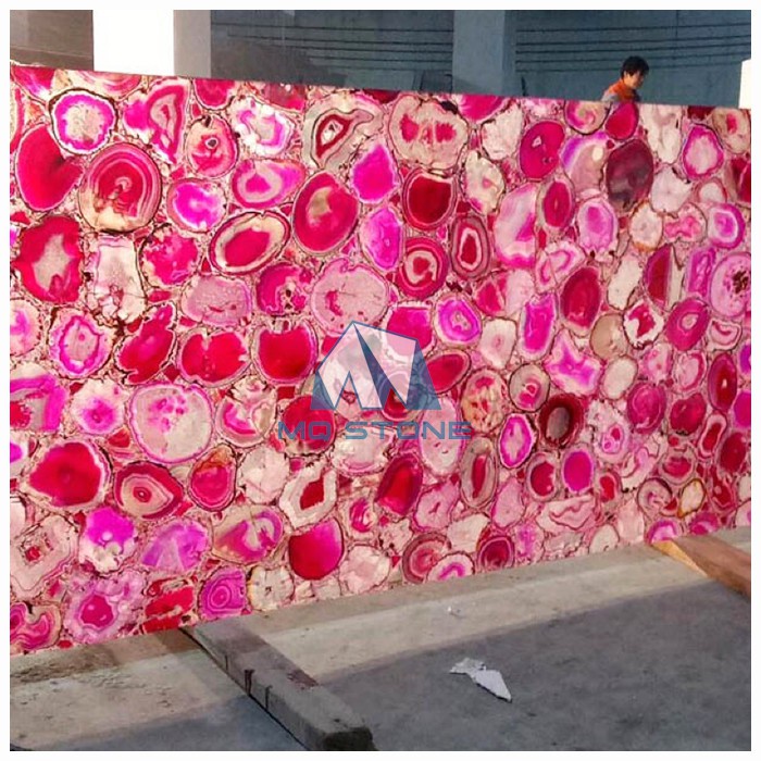 핑크 마노 석판