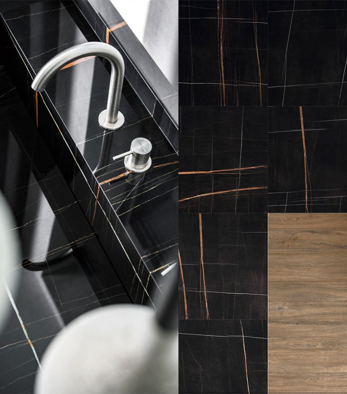 Black Aziza Marble Bathroom Countertops