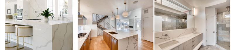 Calacatta Weiß Quarz Arbeitsplatte