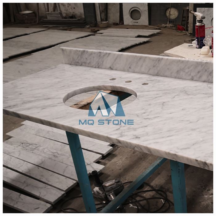 ホワイトカララ大理石バスルーム洗面台