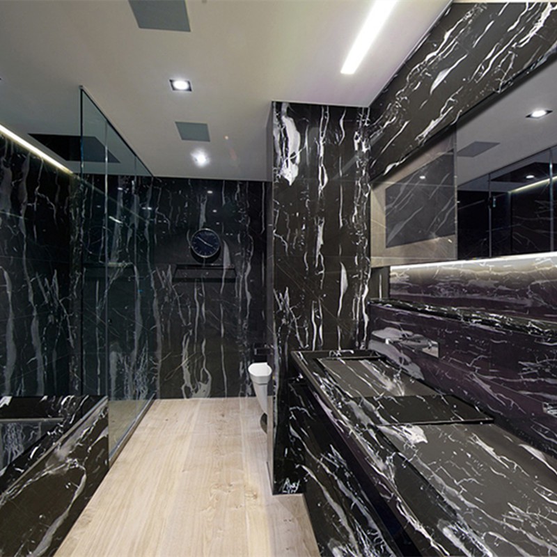 Silberne Portoro-Marmor-Platten