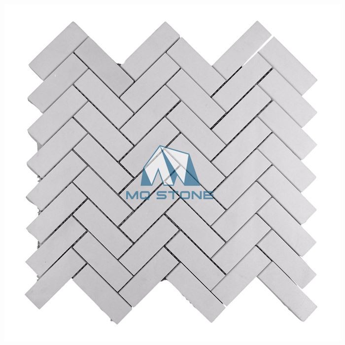 Thassos Fischgrätenmosaik aus poliertem Marmor