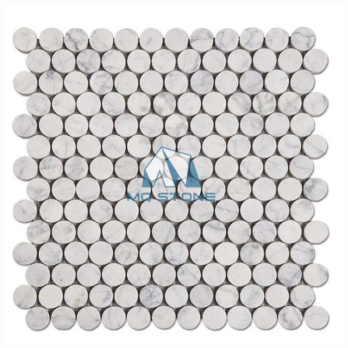 Carrara Penny Round Tiles