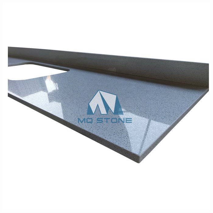 Arbeitsplatte aus weißem Quarzglanz