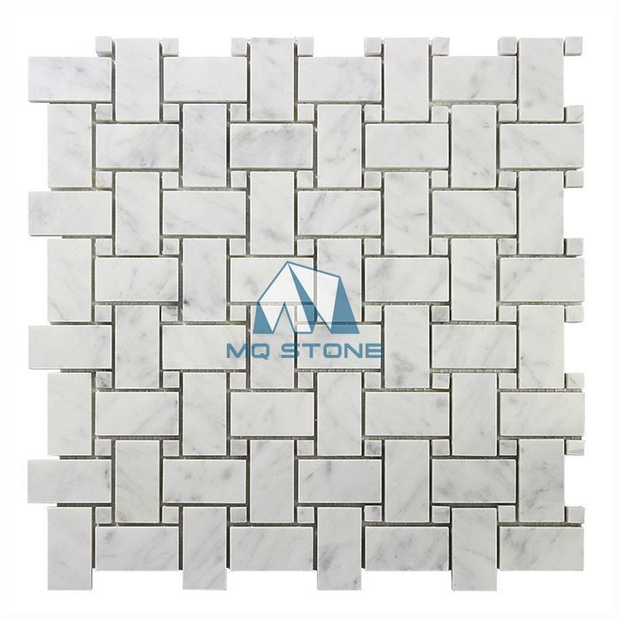 Carrara White Basketweave Marble Mozek