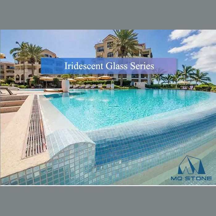 Piastrella per piscina a mosaico blu