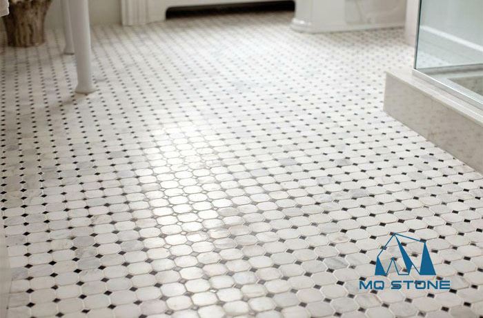 Beyaz Mermer Sekizgen Mozaik Karo