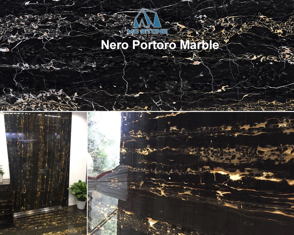 블랙 포르토로 대리석 타일 프로젝트