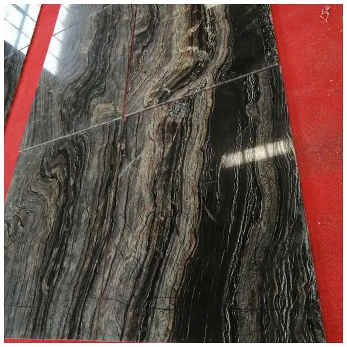 Silver Wave Back Wooden Marble Tiles