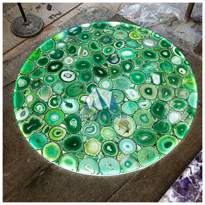 Table d'appoint en agate verte