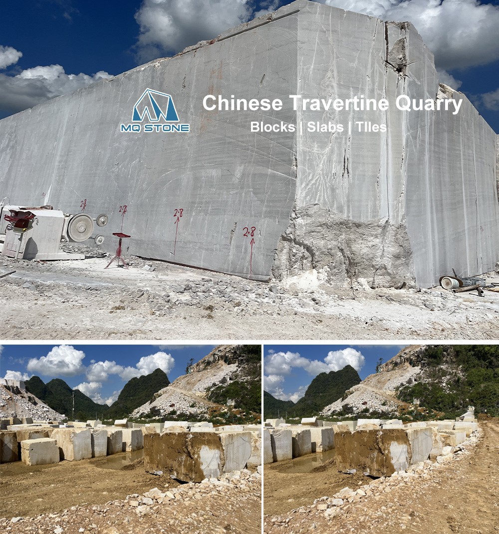 Серый камень травертин