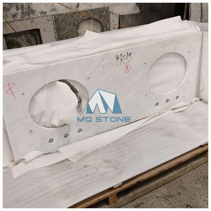 ホワイトカララ大理石バスルーム洗面台