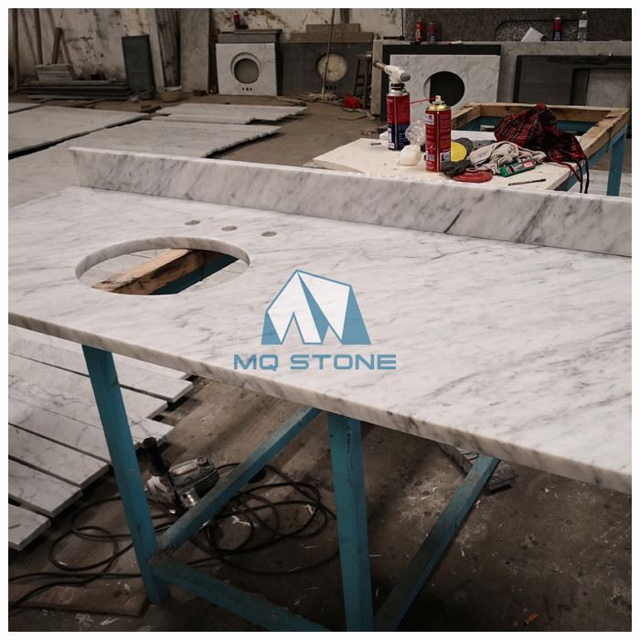 ホワイトカララ大理石バスルーム洗面台