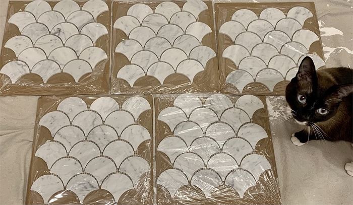 Fish Scale Marble Mosaic Tile