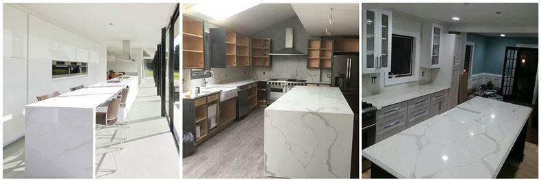 Calacatta Weiß Quarz Arbeitsplatte