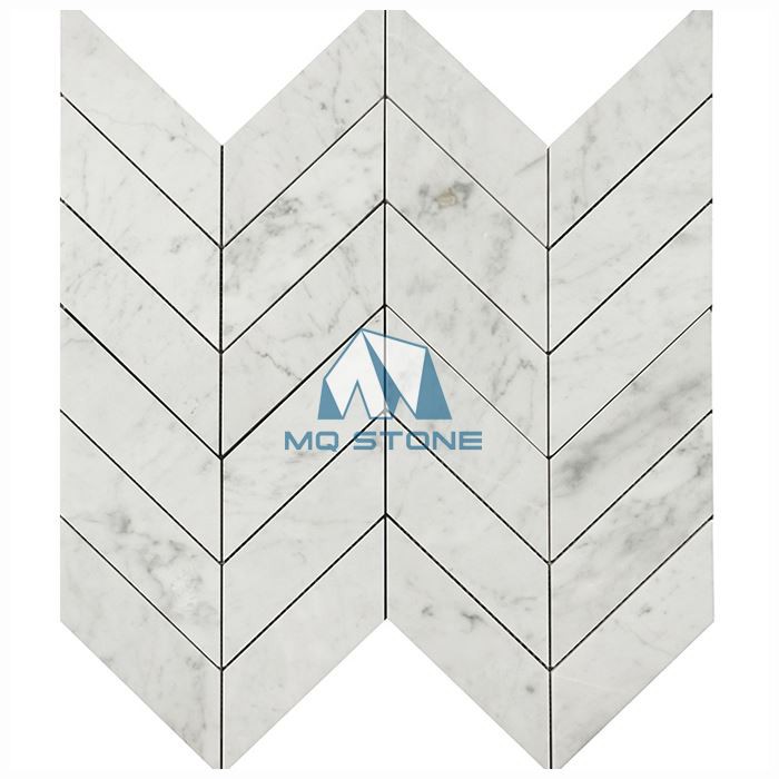कैरारा हेरिंगबोन मोज़ेक