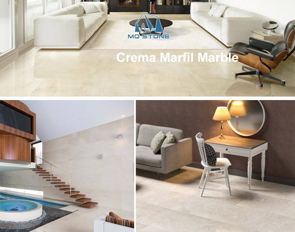 Мраморная плитка Crema