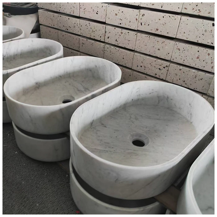 Carrara White Marble Bathroom Wash Basin