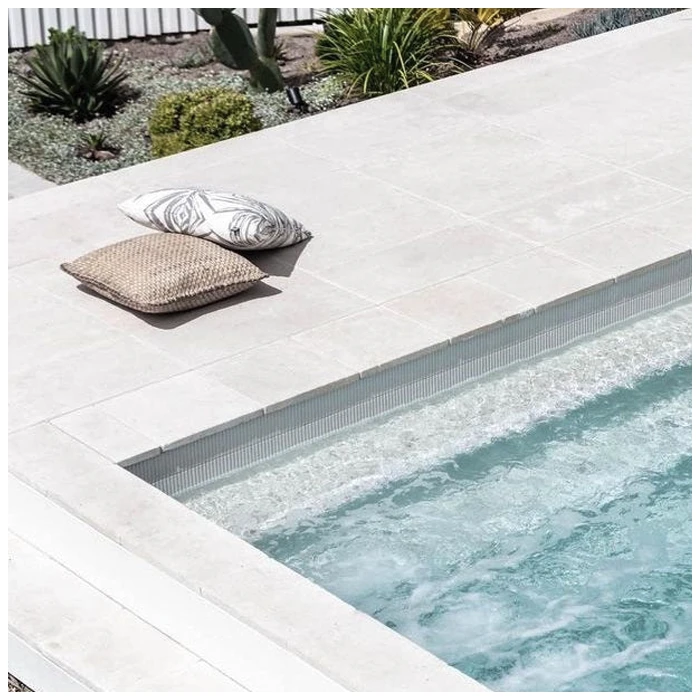 White Limestone Pool Tiles For Villas