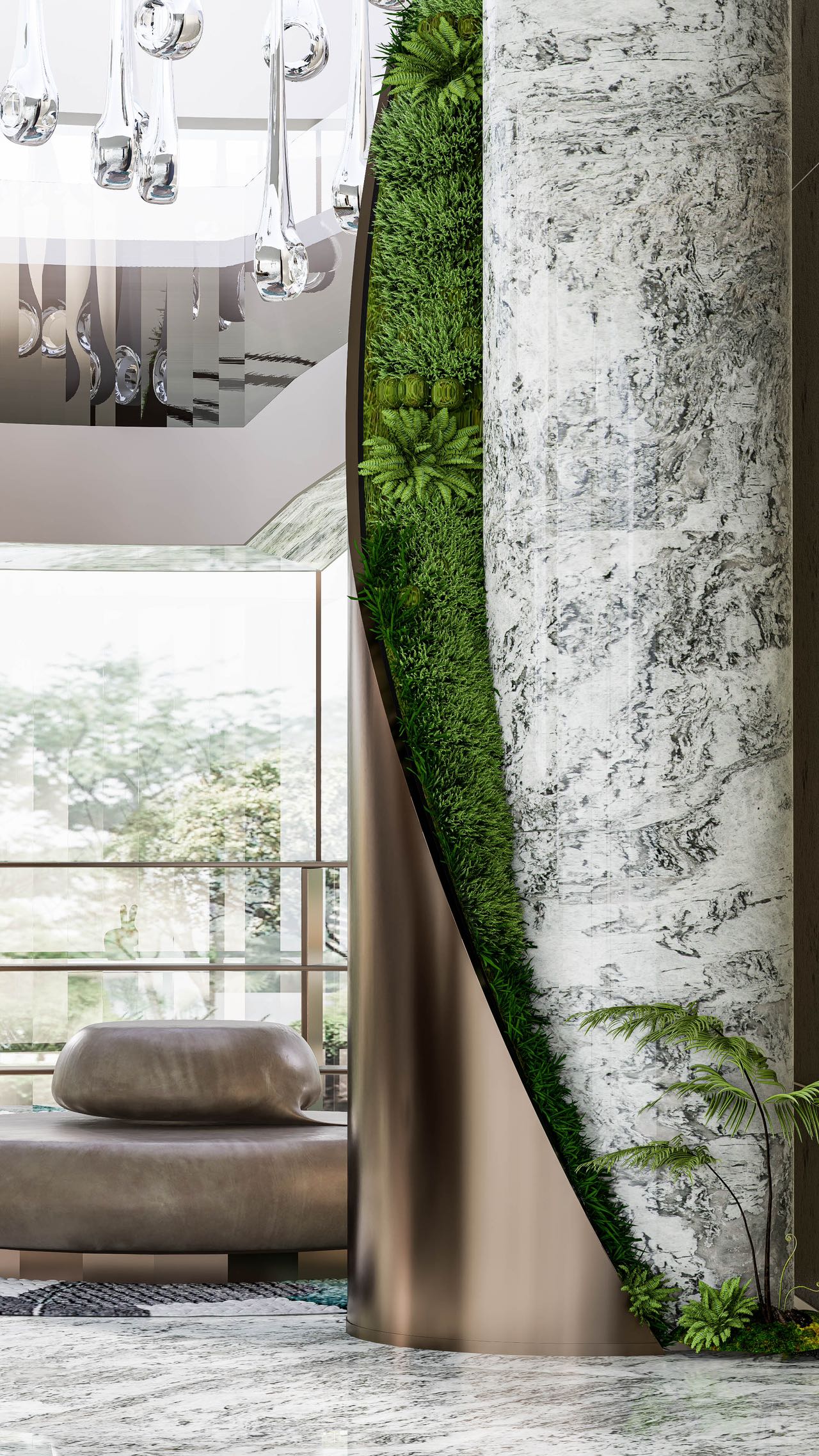 Pumori White Quartzite Art Columns