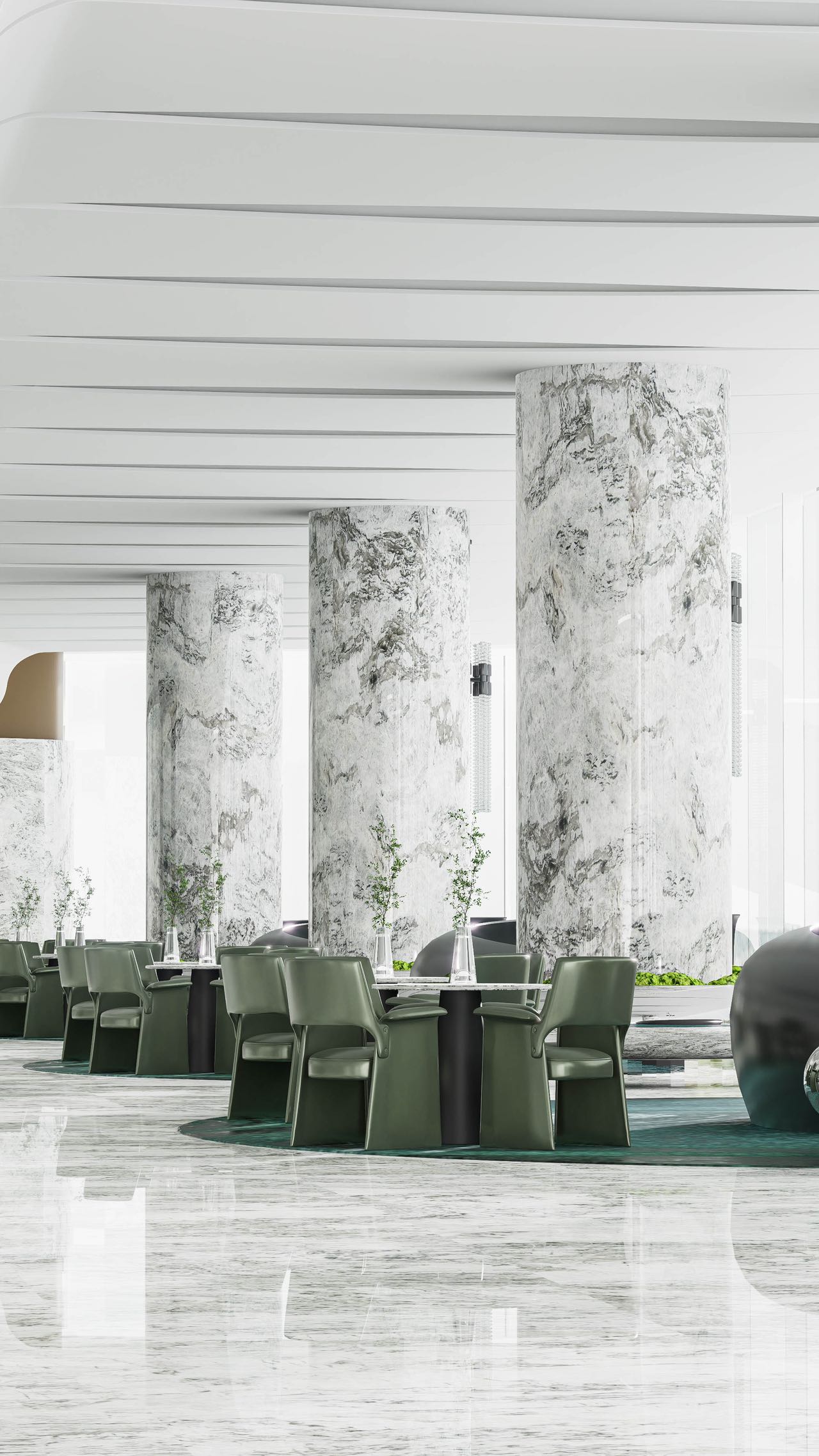 Pumori White Quartzite Columns