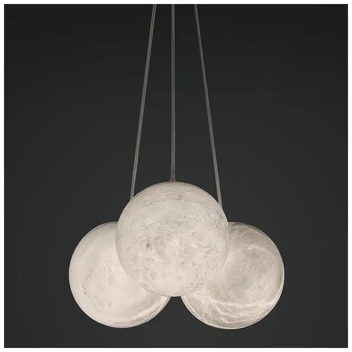 3 Alabaster Ball Pendant Chandelier