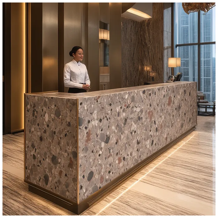 Ceppo Di Maron Terrazzo Marble Reception Desk Projects