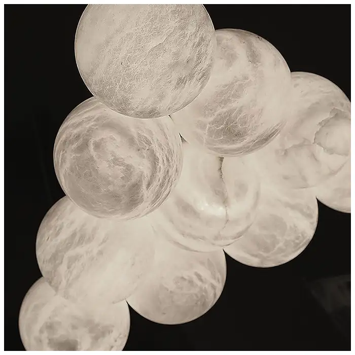 Cluster Globe Alabaster Pendant Chandelier