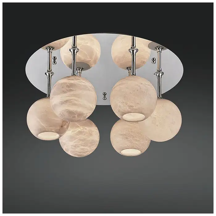 Ceiling Mount Silver Alabaster Lamps