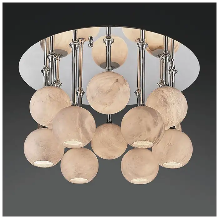 Ceiling Mount Silver Brass Alabaster Lamps