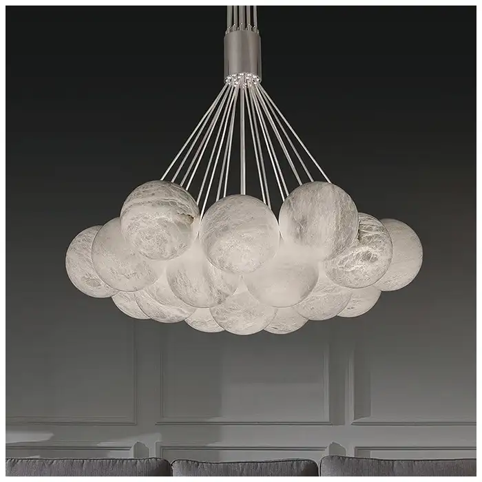 Moonball Alabaster Chandeliers