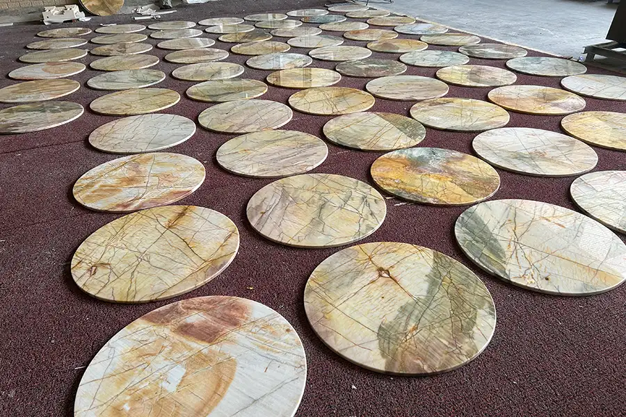 Aqua Vulcan Quartzite Glossy Coffee Tables