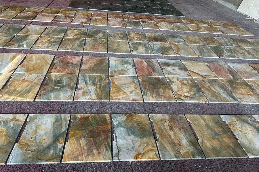 Aqua Vulcan Quartzite Hotel Nightstand Tables