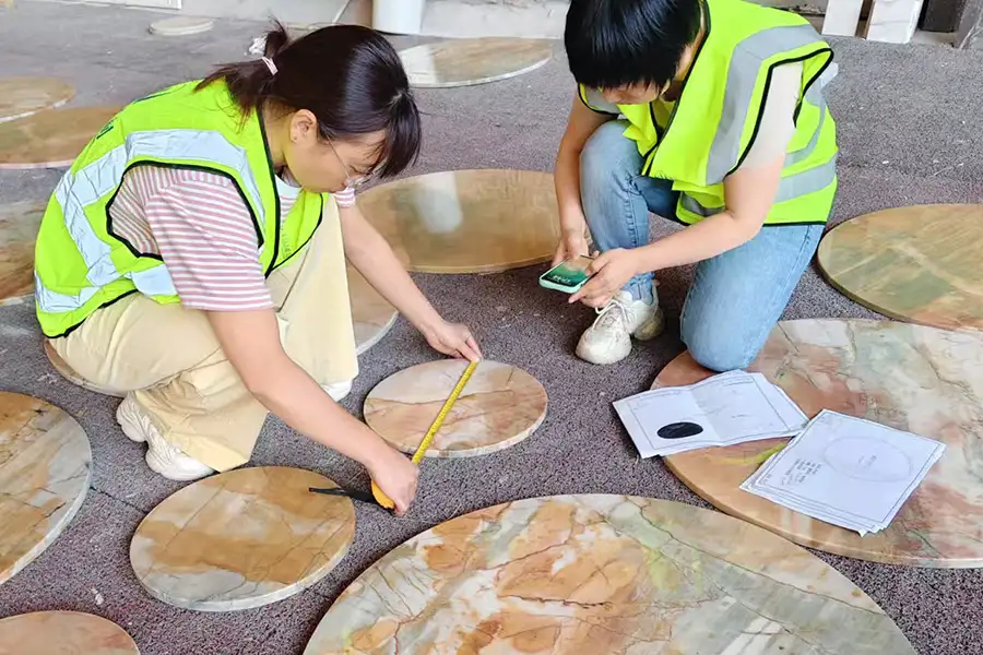 Aqua Vulcan Quartzite Round End Tables