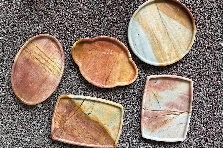 Aqua Vulcan Quartzite Washroom Trays