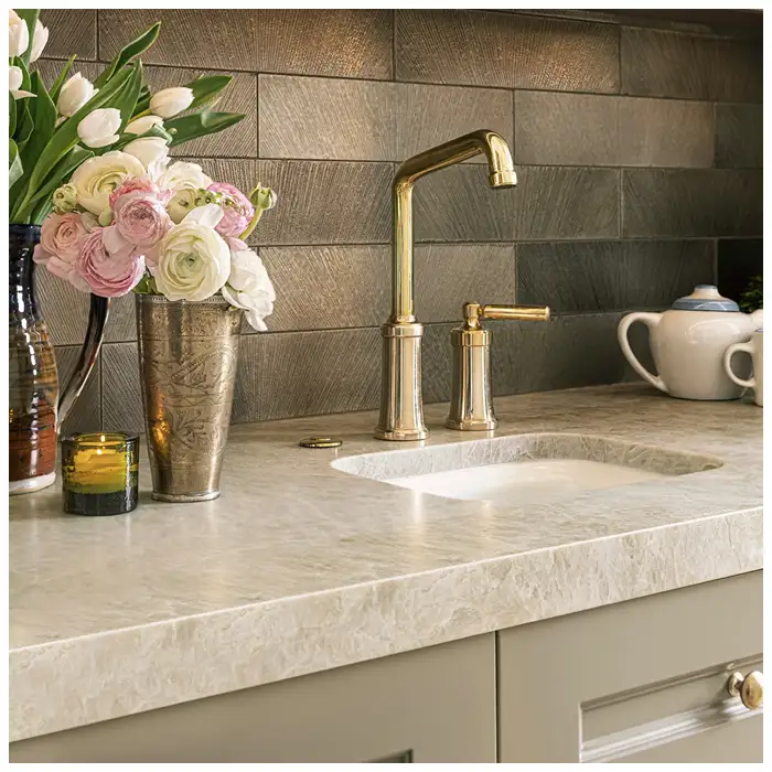 Champagne Quartzite Luxury Apartment Kitchen Countertop Projects