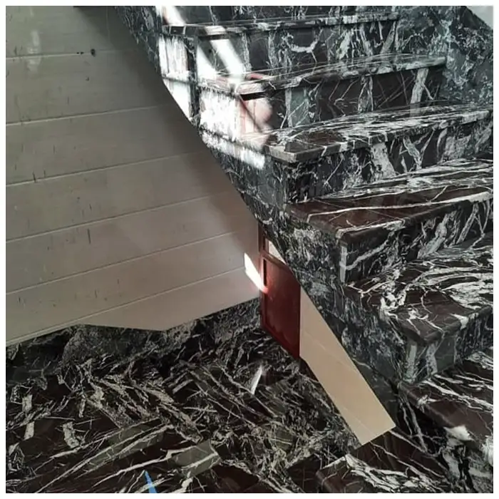 Majestic-Rose-Red-Marble-Luxury-Villa-Stairs