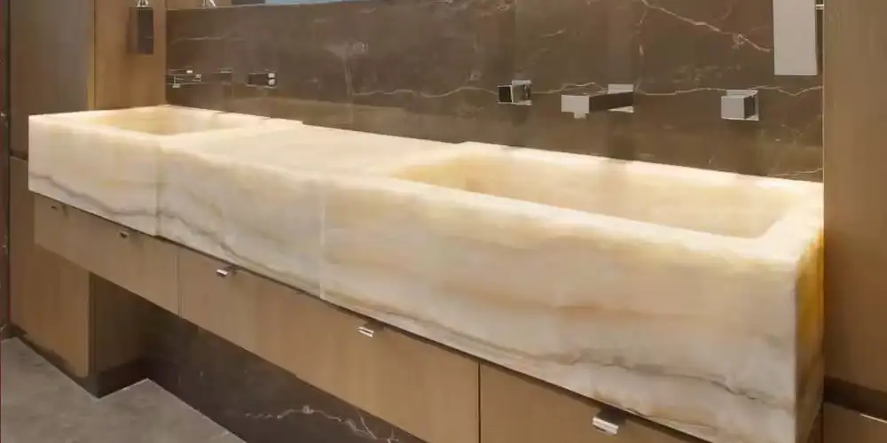 Bianco-Vanilla-Onyx-Marbel-Floating-Vanity-Tops-in-Luxury-Home