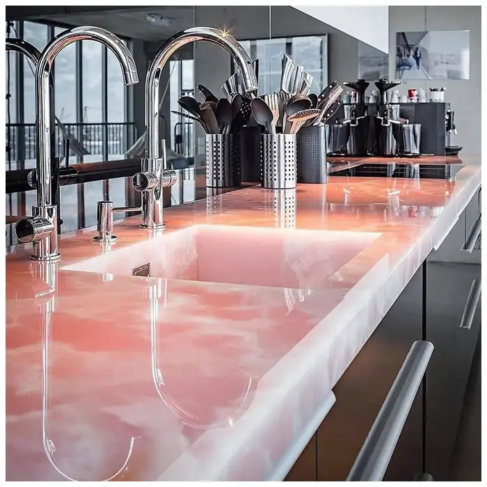 High-Glossy-Natural-Pink-Onyx-Countertops-in-Villas
