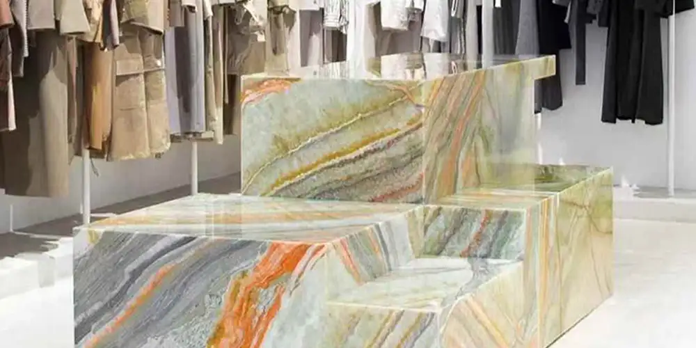 Rainbow-Onyx-Marble-Display-Tables-For-Boutique-Stores