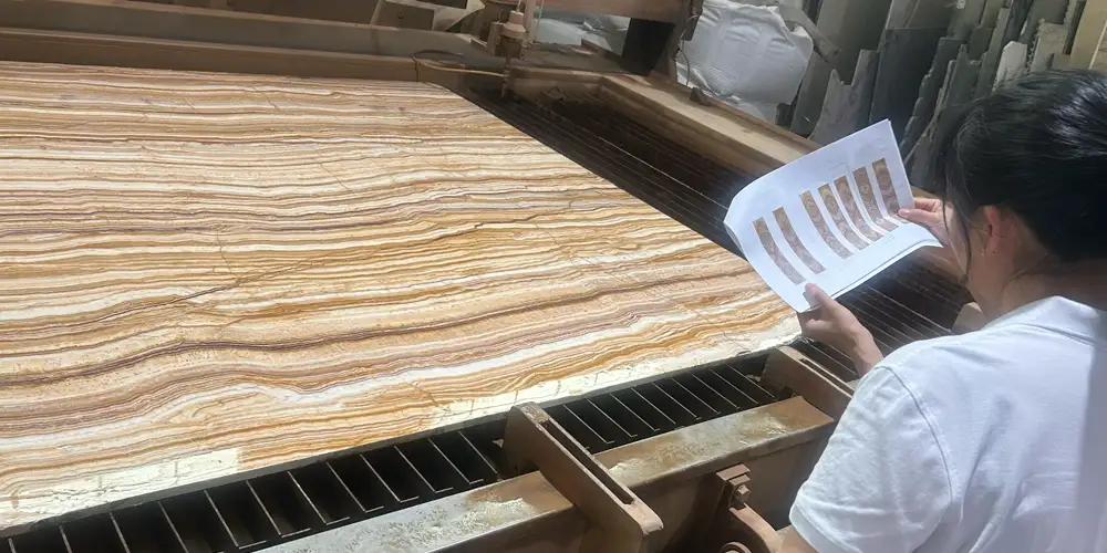 Tiger-Onyx-Marble-Tiles-CNC-Cutting-Steps